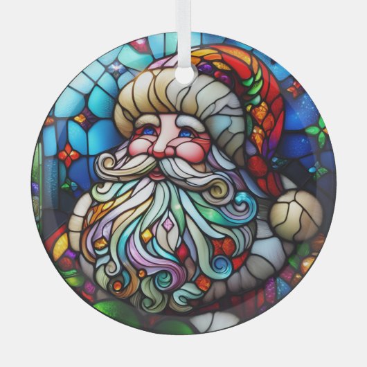 Glas in lood Sinterklaas Glas Ornament (Voorkant)