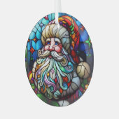 Glas in lood Sinterklaas Glas Ornament (Voorkant links)