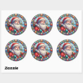 Glas in lood Sinterklaas Ronde Sticker (Vel)