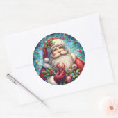 Glas in lood Sinterklaas Ronde Sticker (Envelop)