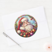 Glas in lood Sinterklaas Ronde Sticker (Envelop)