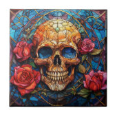 Glas in lood Skeleton Design Tegeltje (Voorkant)