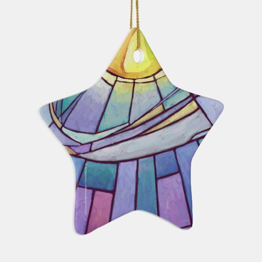 Glas in lood Sky Keramisch Ornament (Rechts)