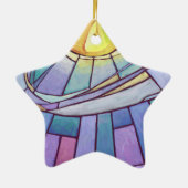 Glas in lood Sky Keramisch Ornament (Achterkant)