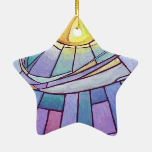 Glas in lood Sky Keramisch Ornament (Achterkant)