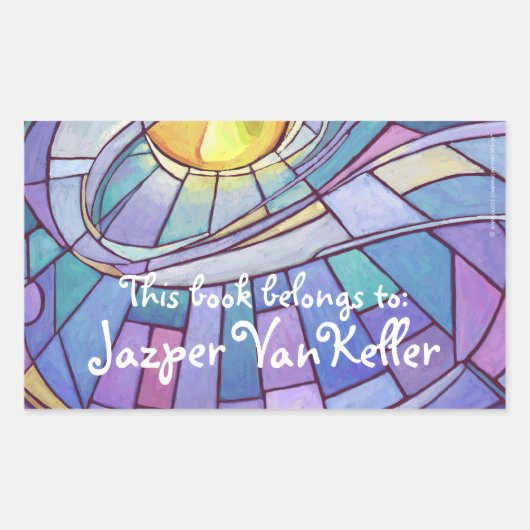 Glas in lood Sky Rechthoekige Sticker (Voorkant)