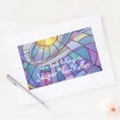 Glas in lood Sky Rechthoekige Sticker (Envelop)