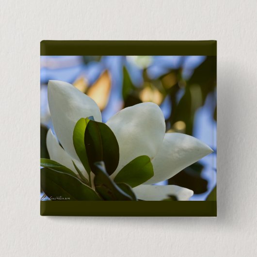 Glas in lood Sky Southern Magnolia Gifts Apparel Vierkante Button 5,1 Cm (Voorkant)