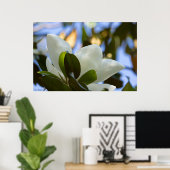 Glas in lood Sky Southern Magnolia Poster Print (Thuiskantoor)