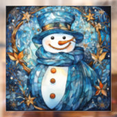 Glas in lood Sneeuwman Venster Cling Raamsticker (Vel 2)