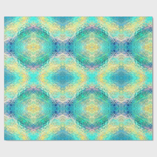 Glas in lood sneeuwvlokken kleurrijk schattig scha cadeaupapier (Vlak)