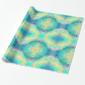 Glas in lood sneeuwvlokken kleurrijk schattig scha cadeaupapier (Uitgerold)