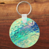 Glas in lood sneeuwvlokken kleurrijk schattig scha sleutelhanger (Voorkant)