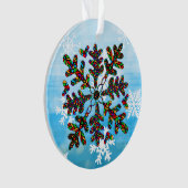 Glas in lood Snowflake Kerstmis Mandala Ornament (voorkant)