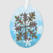 Glas in lood Snowflake Kerstmis Mandala Ornament (voorkant)