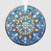 Glas in lood Snowflake kerstversiering Ornament (achterkant)