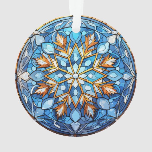 Glas in lood Snowflake kerstversiering Ornament (achterkant)