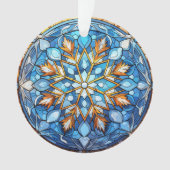 Glas in lood Snowflake kerstversiering Ornament (voorkant)