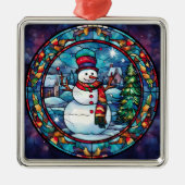 Glas in lood Snowman Ornament (Voorkant)