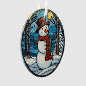 Glas in lood Snowman Ornament (voorkant)