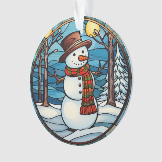 Glas in lood Snowman Ornament (voorkant)