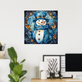Glas in lood Snowman Poster (Thuiskantoor)