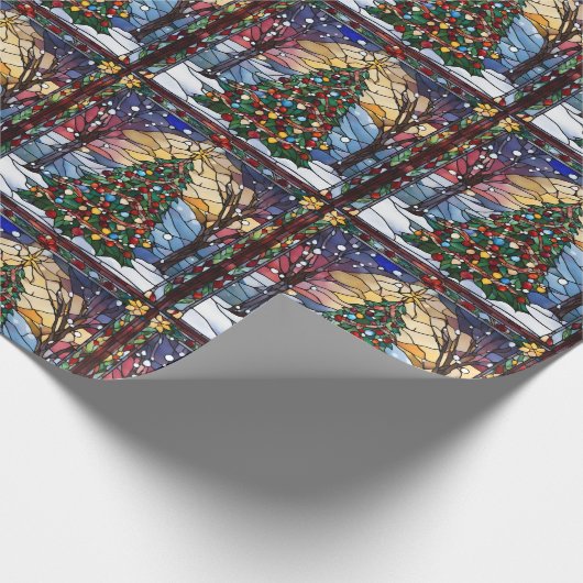 Glas in lood Solstice Tree Wrapping Papier (Hoek)