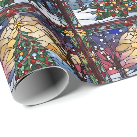 Glas in lood Solstice Tree Wrapping Papier (Rol Hoek)