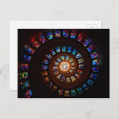 Glas in lood spiraalvenster briefkaart (Voorkant / Achterkant)