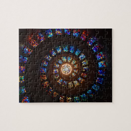 Glas in lood spiraalvenster legpuzzel (Horizontaal)