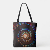 Glas in lood spiraalvenster tote bag (Achterkant)