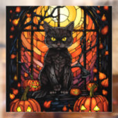 Glas in lood Spooky Black Cat Raamsticker (Vel 2)