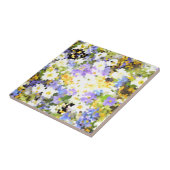 Glas in lood Spring Flowers Yellow Violet Green Tegeltje (Zijkant)