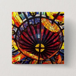 "Glas in lood Square Button