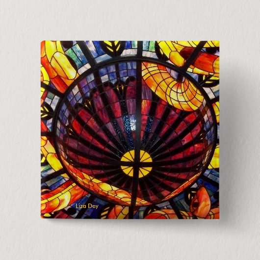 "Glas in lood Square Button (Voorkant)