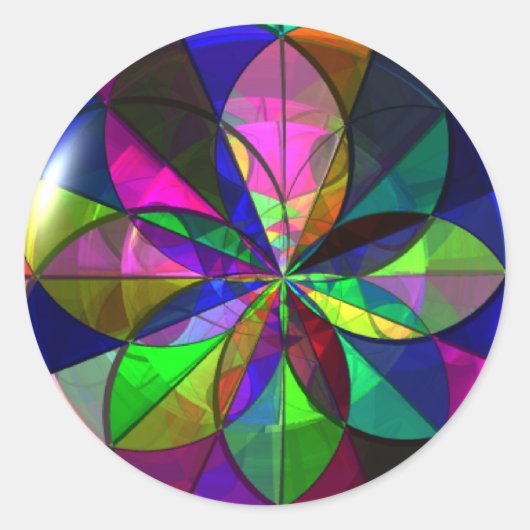 Glas in lood Sticker (Voorkant)