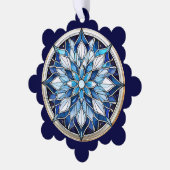 Glas in lood Stijl Abstracte Sneeuwvlok Ornament Kaart (Links)