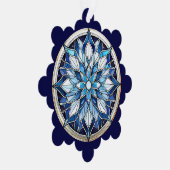 Glas in lood Stijl Abstracte Sneeuwvlok Ornament Kaart (Rechts)