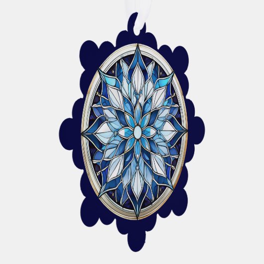 Glas in lood Stijl Abstracte Sneeuwvlok Ornament Kaart (Rechts)