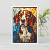 Glas-in-lood-stijl Beagle-hond Kaart (Staand voorkant)