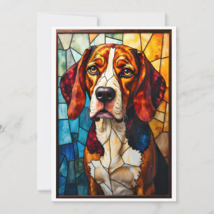 Glas-in-lood stijl Beagle Hound Hond  Kaart