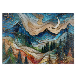 Glas-in-lood stijl berg snijplank