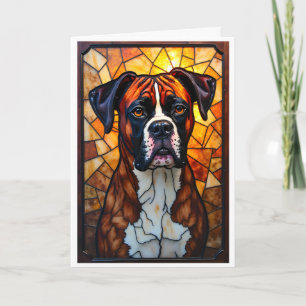 Glas-in-lood stijl Boxer Hond  Kaart