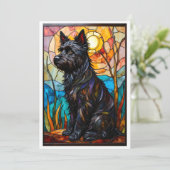 Glas-in-lood-stijl Cairn Terrier-hond Flat Kaart (Staand voorkant)