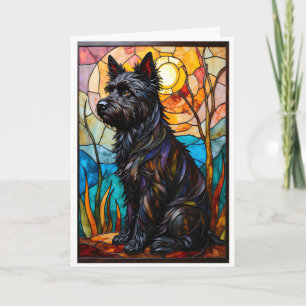 Glas-in-lood stijl Cairn Terrier hond Kaart