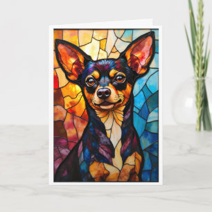 Glas-in-lood stijl Chihuahua hond Kaart