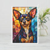 Glas-in-lood-stijl Chihuahua-hond Kaart (Staand voorkant)