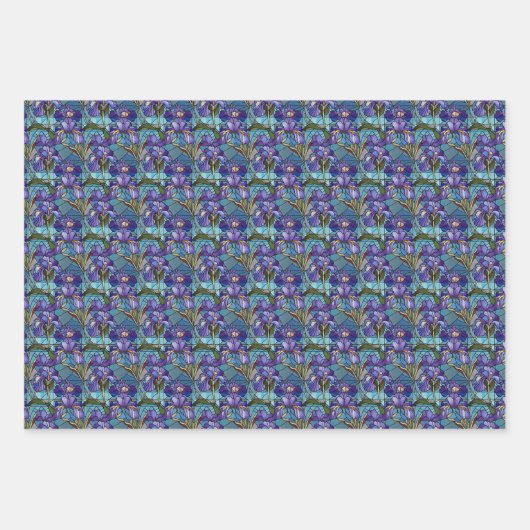 Glas in lood stijl Floral Inpakpapier Vel (Voorkant)