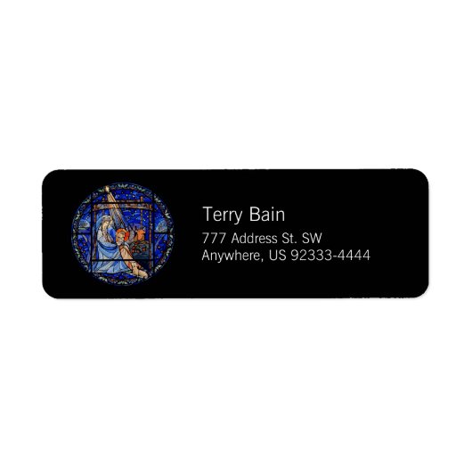 Glas in lood stijl Geboorte Etiket (Voorkant)