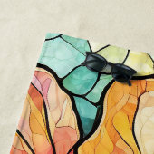 Glas in lood stijl hibiscus strandlaken (In situ)